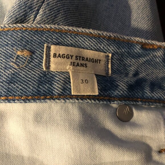 NWOT: Madewell Baggy Straight Jeans in Paxton Wash: Button-Front Size 30 x 31.5 - Picture 9 of 11